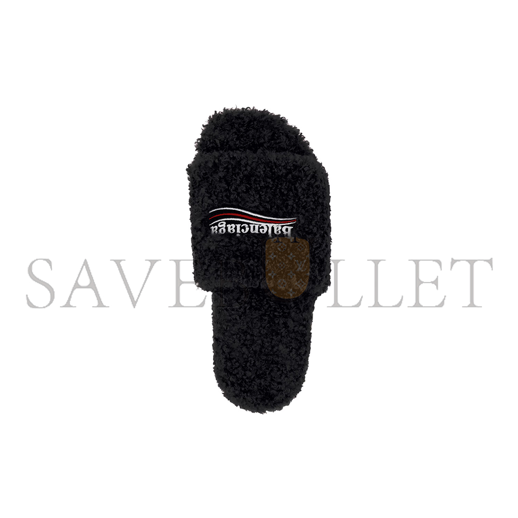 BALENCIAGA WOMEN'S FURRY SLIDE SANDAL 654261W2DO11096